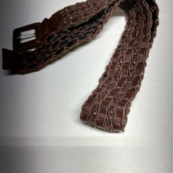 Brown Braided Wide Belt - Picture 2 of 14